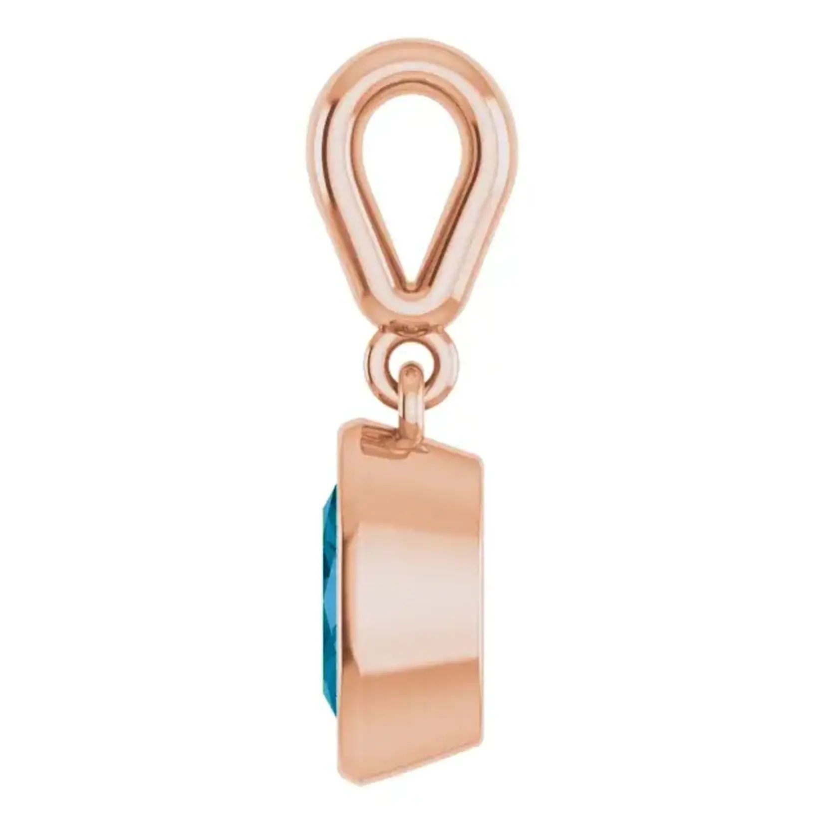 Mckay Diamonds Bezel Set Natural London Blue Topaz Pendant