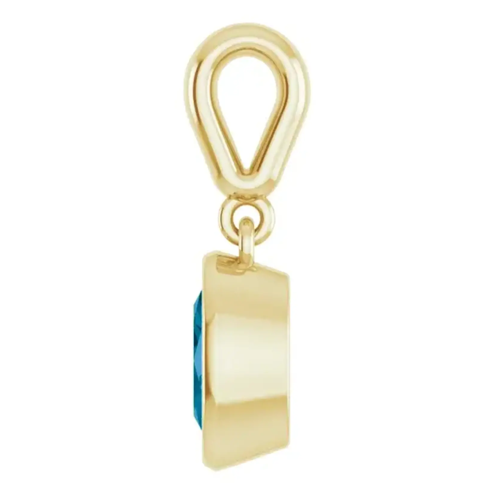 Mckay Diamonds Bezel Set Natural London Blue Topaz Pendant