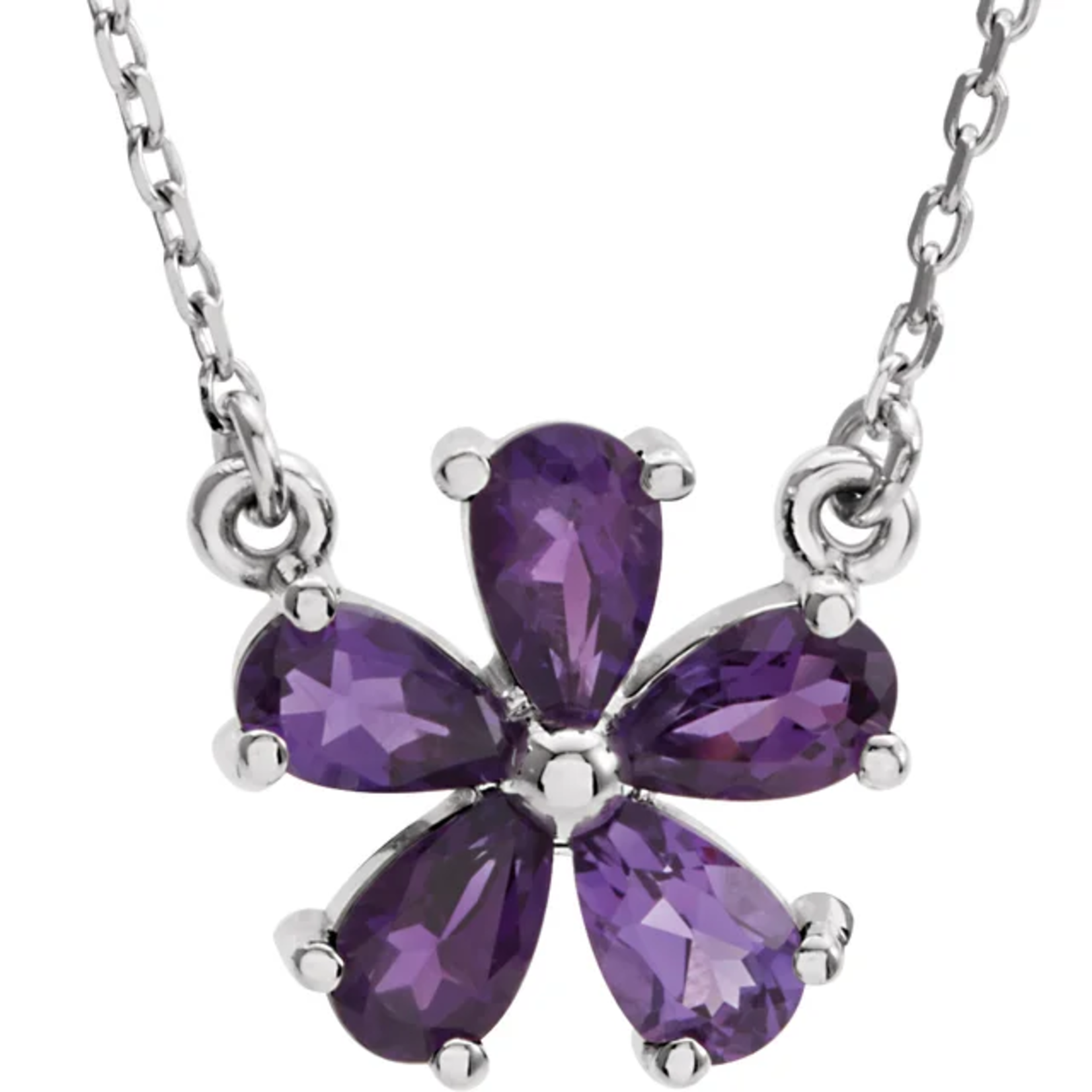 Mckay Diamonds Amethyst Flower Pendant with 16" Chain