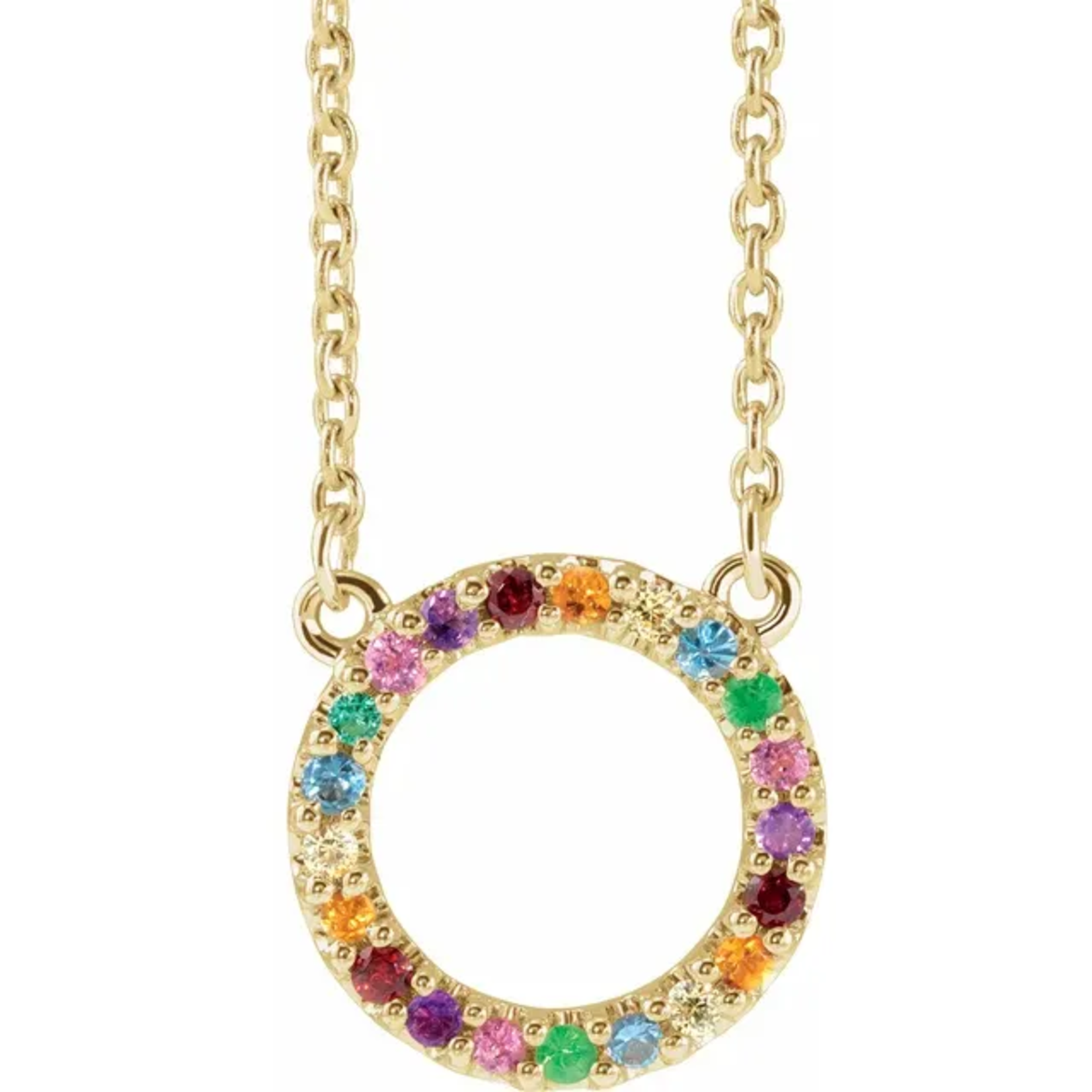 Mckay Diamonds Circle Rainbow Necklace with Colorful Gemstones
