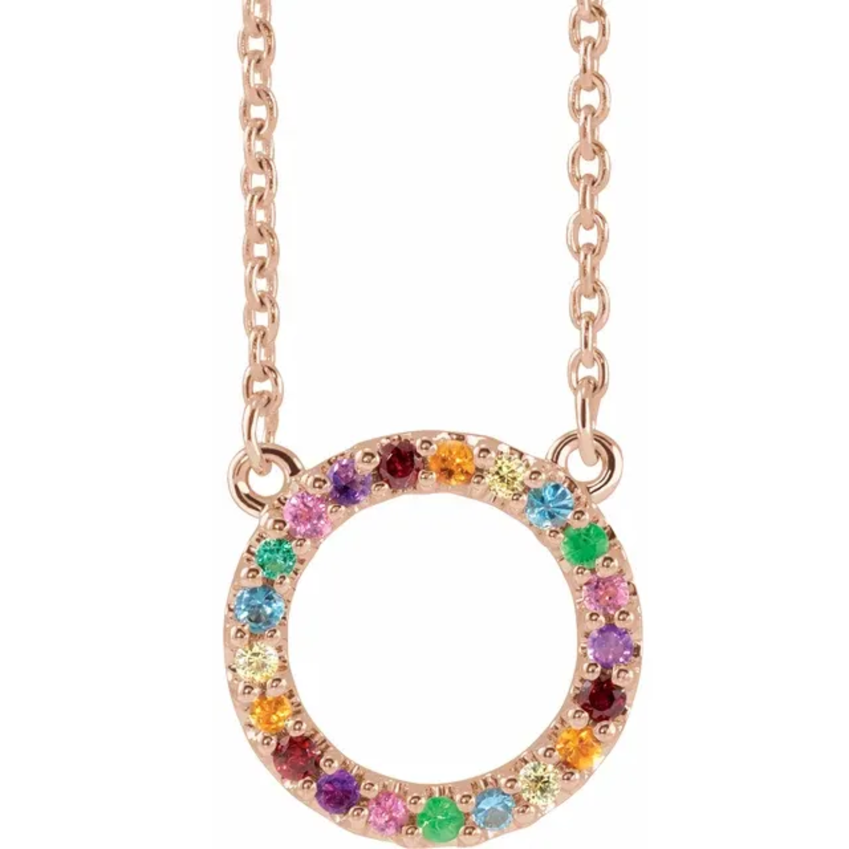 Mckay Diamonds Circle Rainbow Necklace with Colorful Gemstones