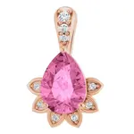 Mckay Diamonds Floral Design Natural Pink Sapphire & Diamond Pendant