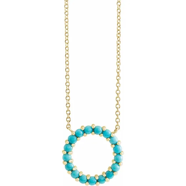 Natural Turquoise Circle Necklace