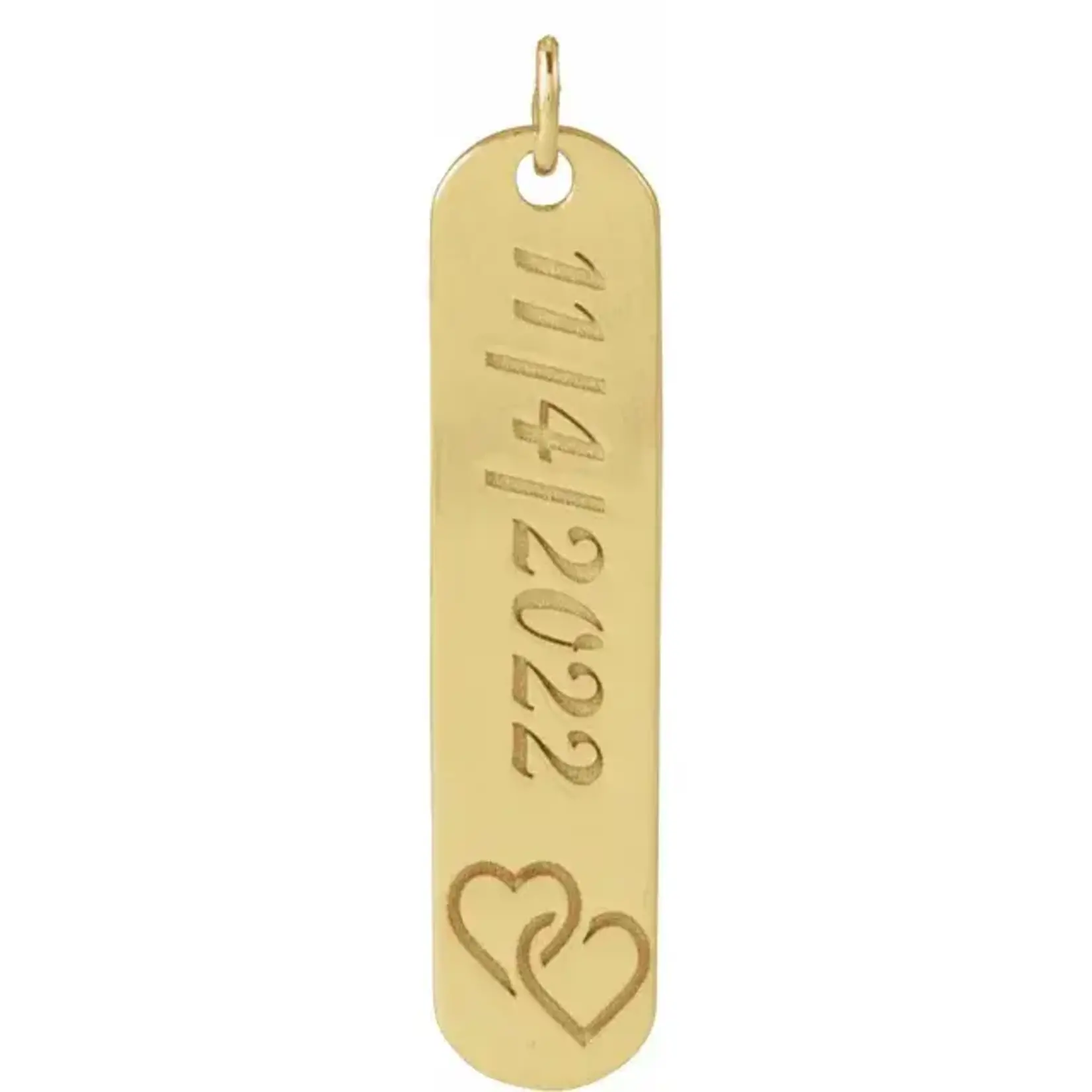 Mckay Diamonds 14K Gold Vertical Engraved Gold Pendant