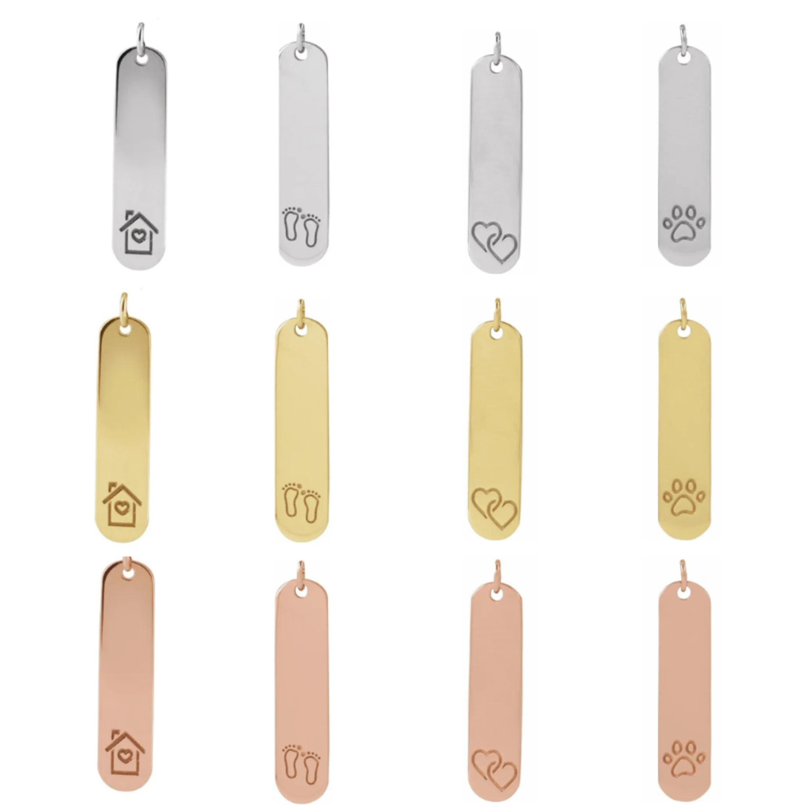 Mckay Diamonds 14K Gold Vertical Engraved Gold Pendant