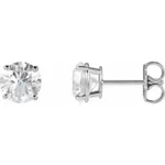 Round Four-Prong Diamond Stud Earrings