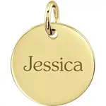 Customizable 14K Solid Gold Pendant for Engraving