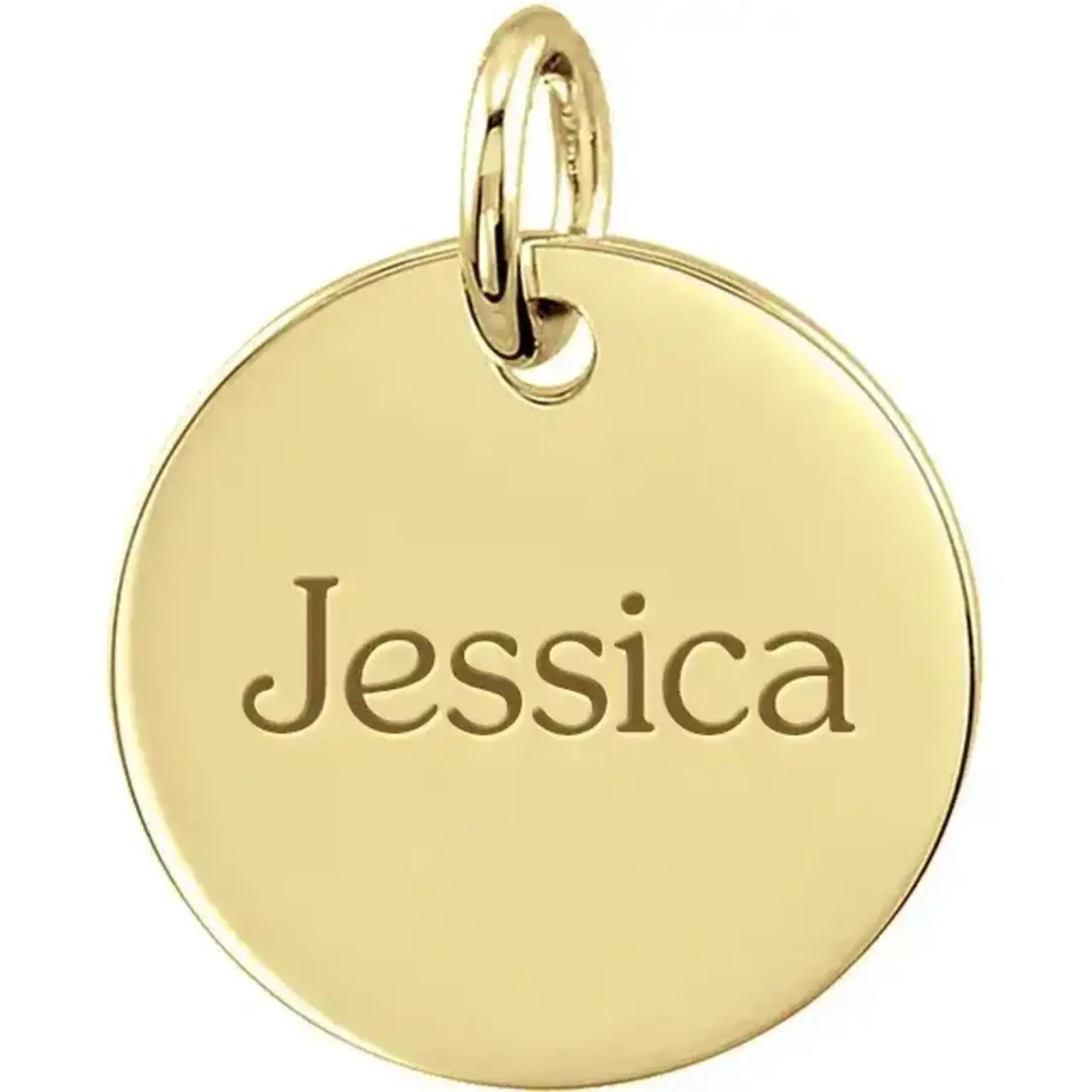 Customizable 14K Solid Gold Pendant for Engraving