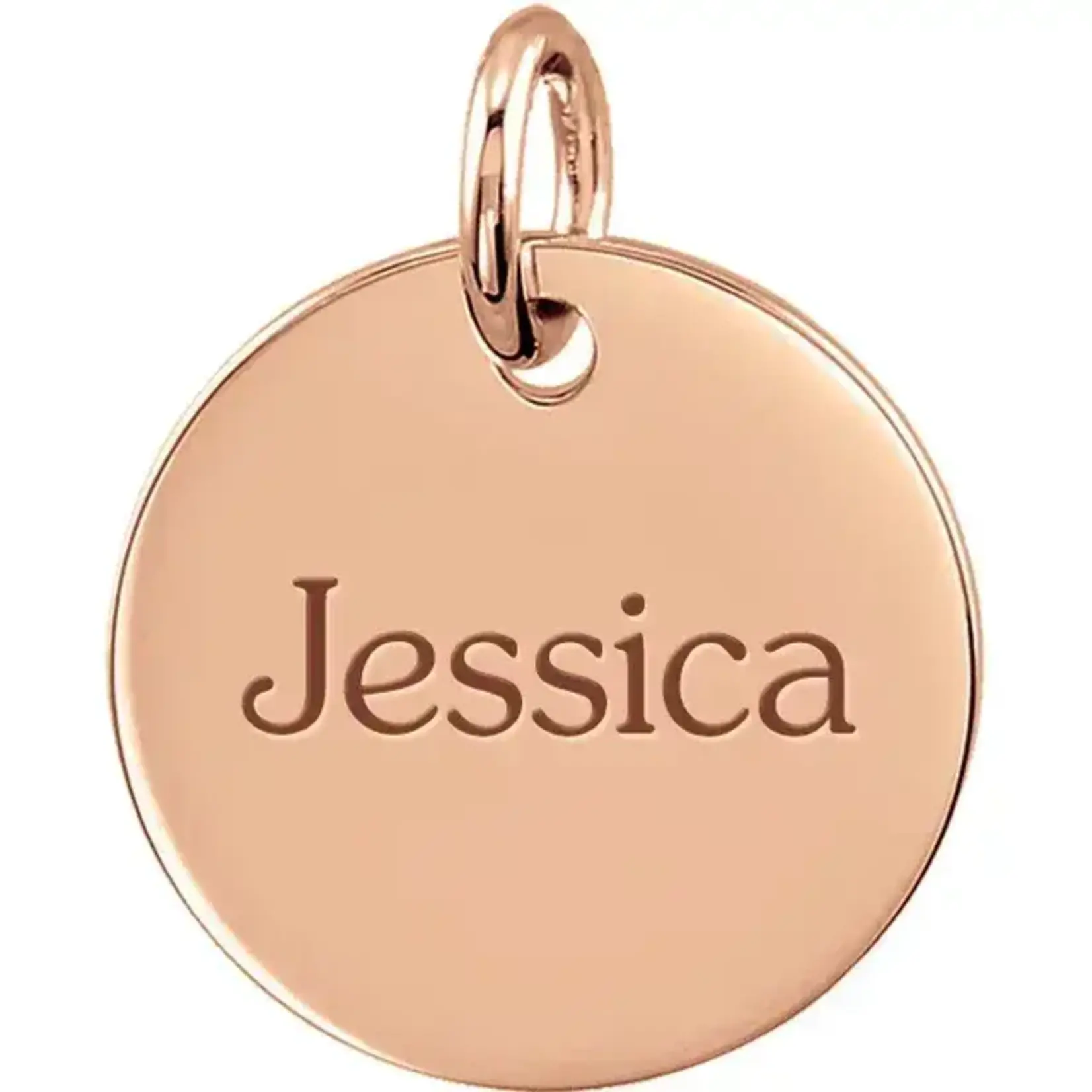 Customizable 14K Solid Gold Pendant for Engraving