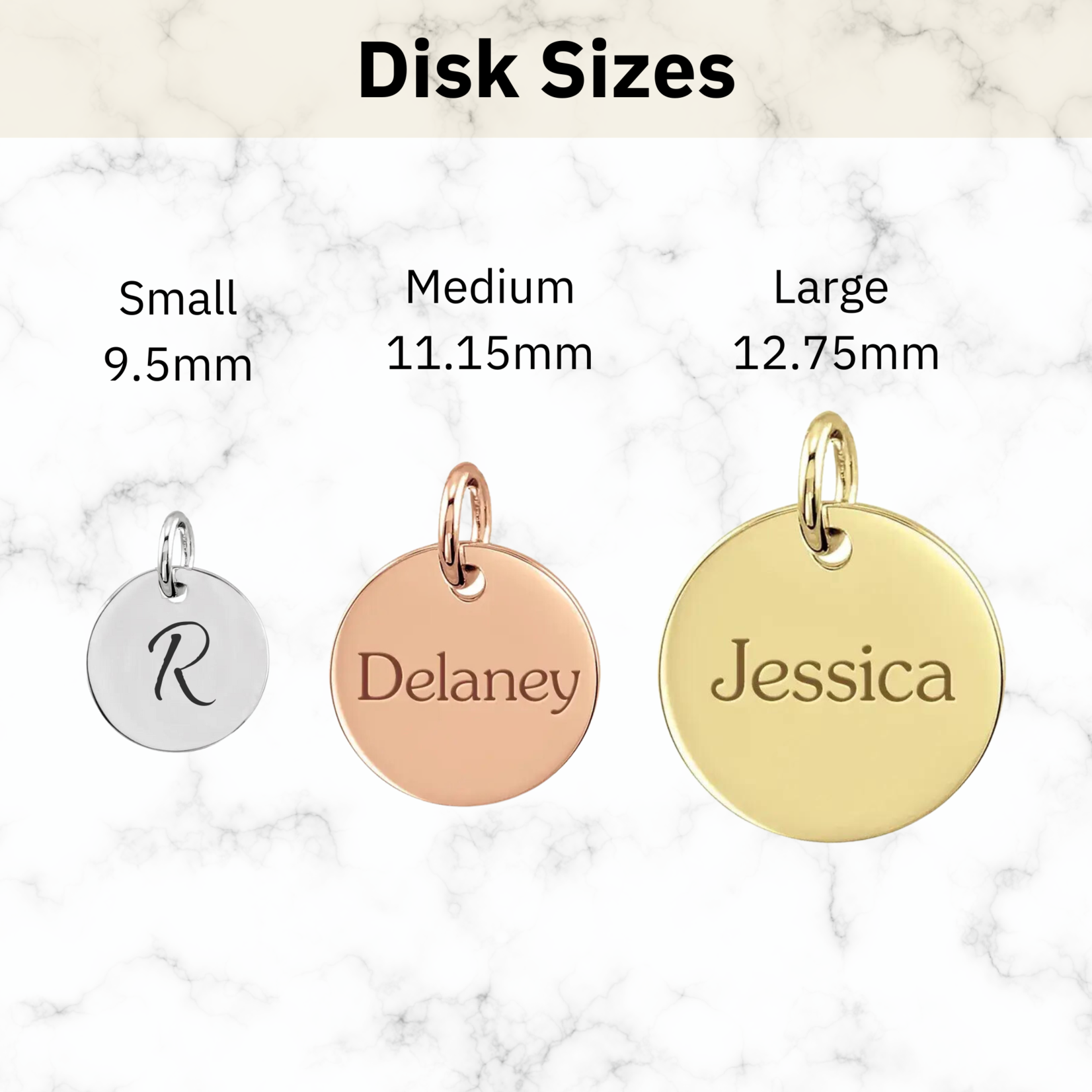 Customizable 14K Solid Gold Pendant for Engraving
