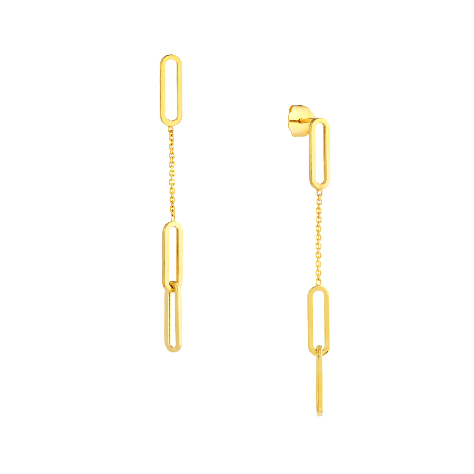 Mckay Diamonds 14K Yellow Gold Dainty Paperclip Dangle Earrings