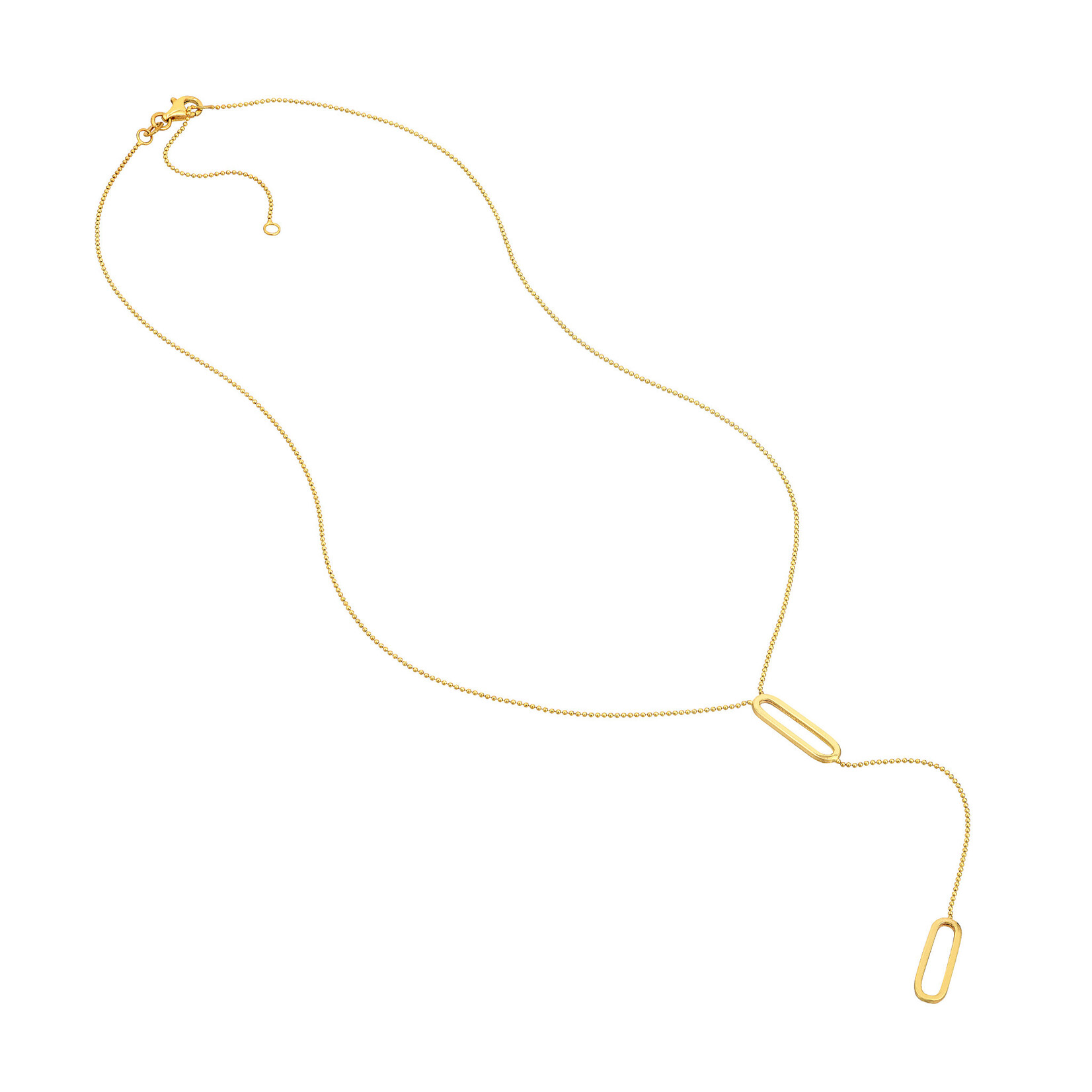 Mckay Diamonds 14K Yellow Gold Diamond-Cut Bead Chain with Paperclip Element, 18-Inch Chain