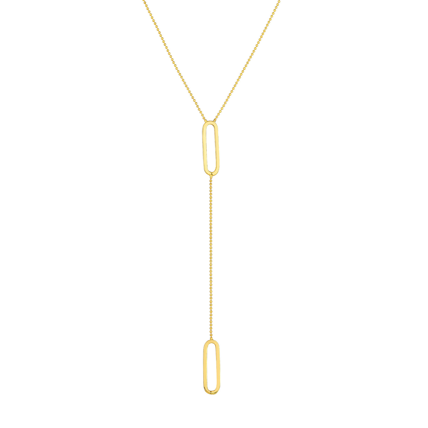 Mckay Diamonds 14K Yellow Gold Diamond-Cut Bead Chain with Paperclip Element, 18-Inch Chain