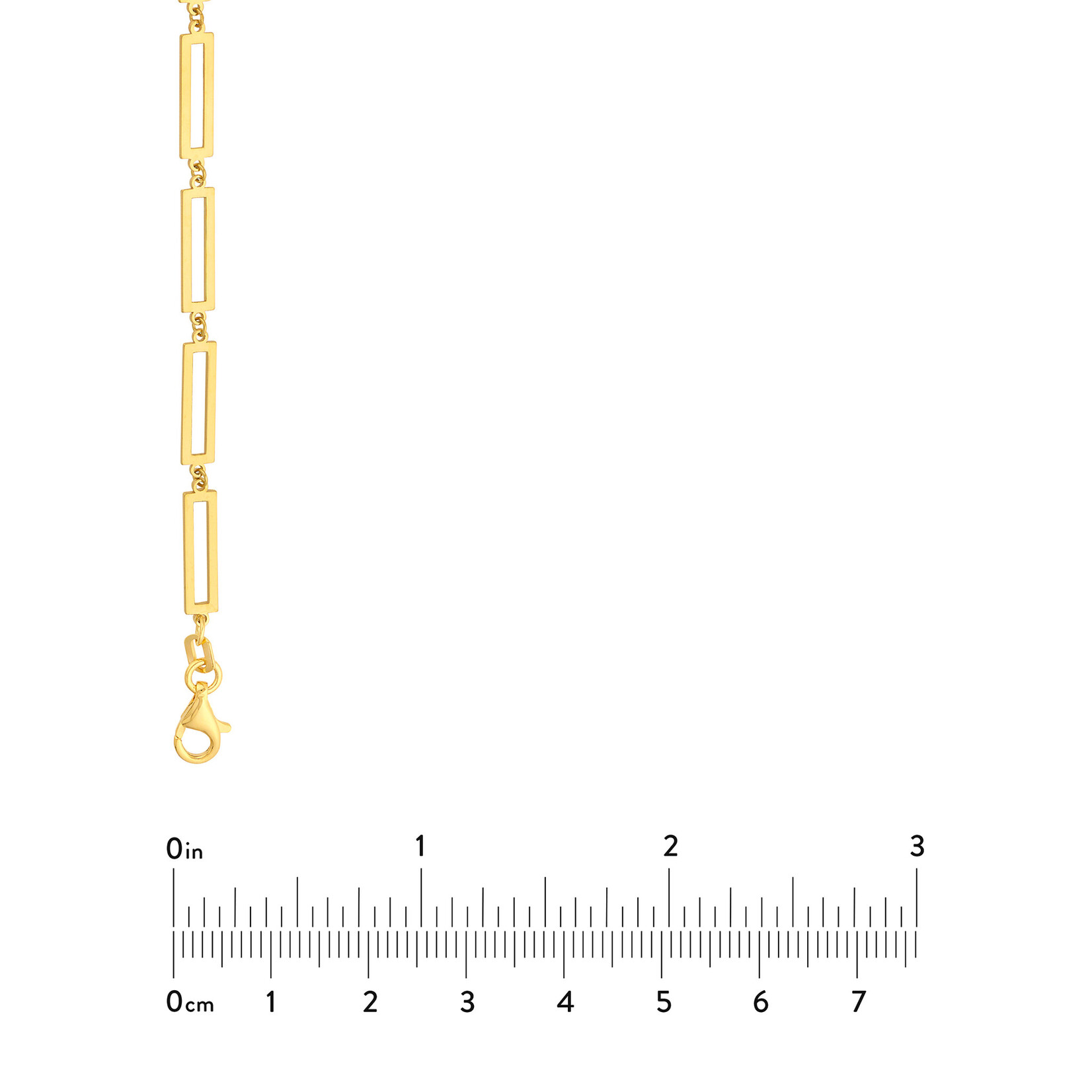 Mckay Diamonds 14K Yellow Gold Rectangle Link Station Necklace, 18-Inch Length