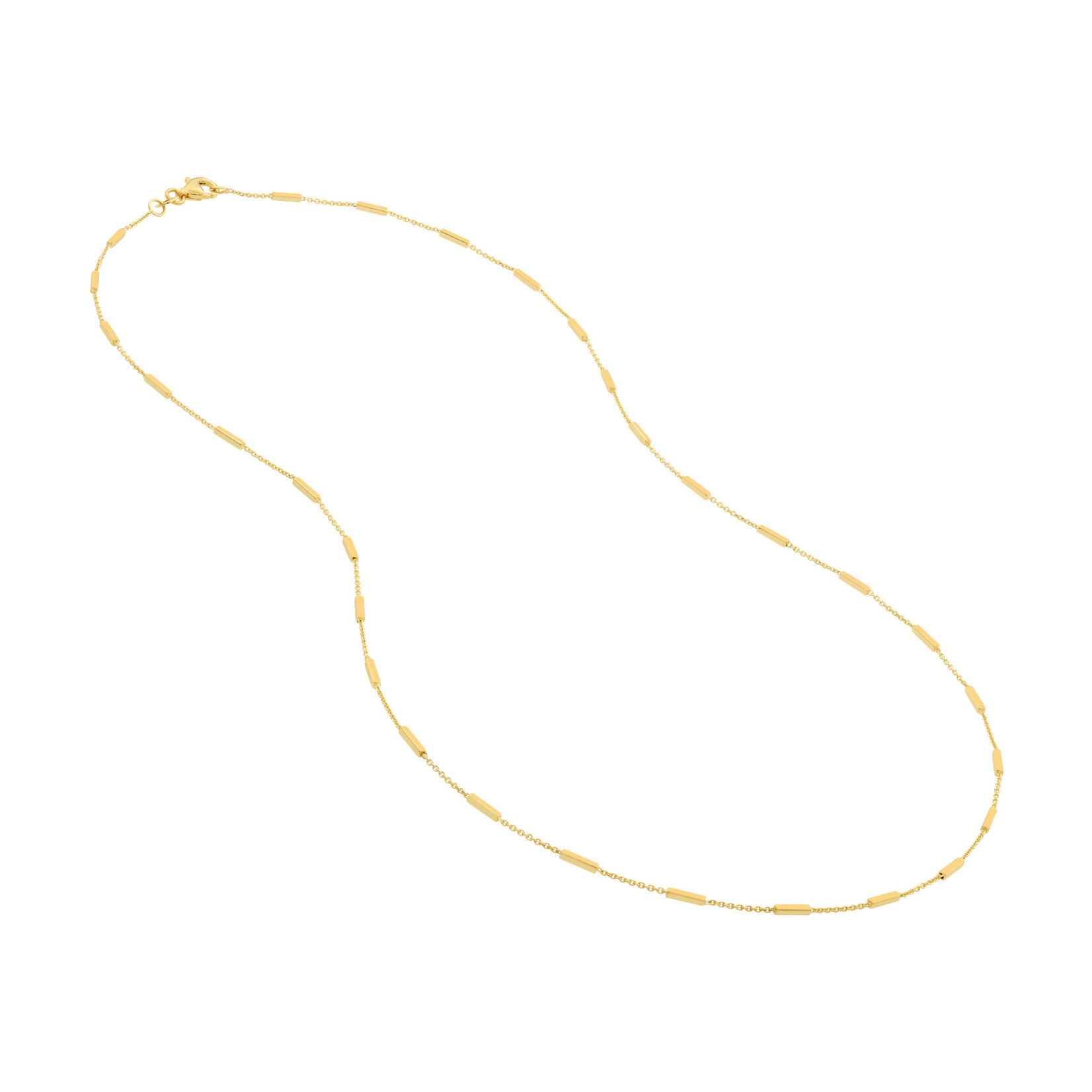 Mckay Diamonds 14K Yellow Gold Bar Station Cable Chain Necklace, 20-Inch Length