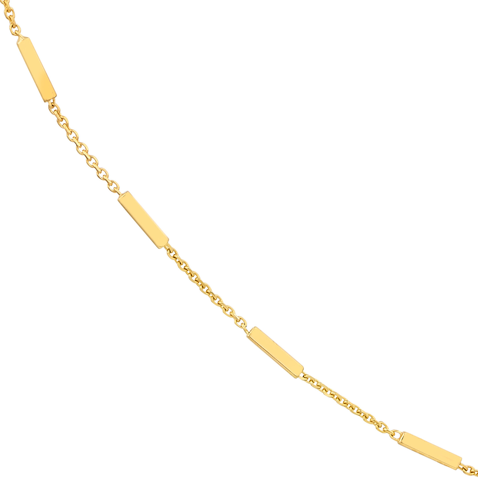 Mckay Diamonds 14K Yellow Gold Bar Station Cable Chain Necklace, 20-Inch Length