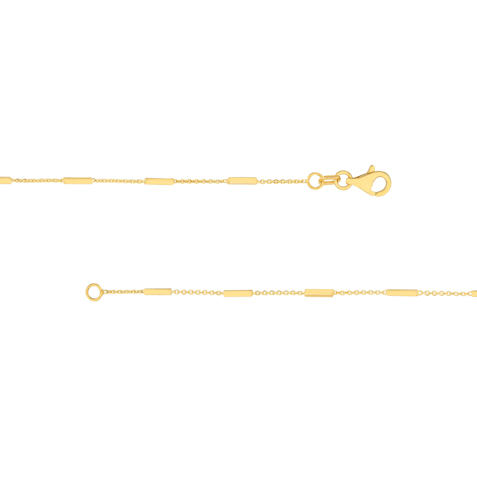 Mckay Diamonds 14K Yellow Gold Bar Station Cable Chain Necklace, 20-Inch Length