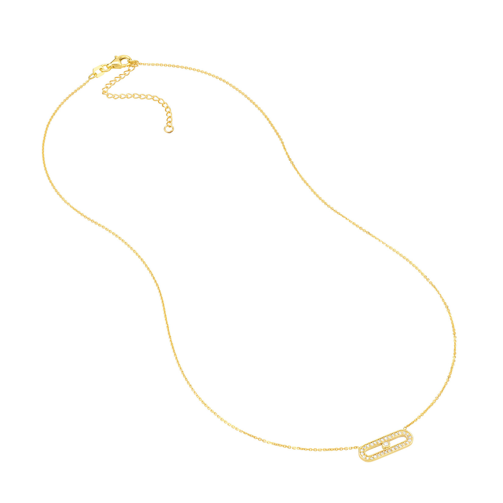 Mckay Diamonds 14K Yellow Gold Paperclip Necklace with Diamond Accents