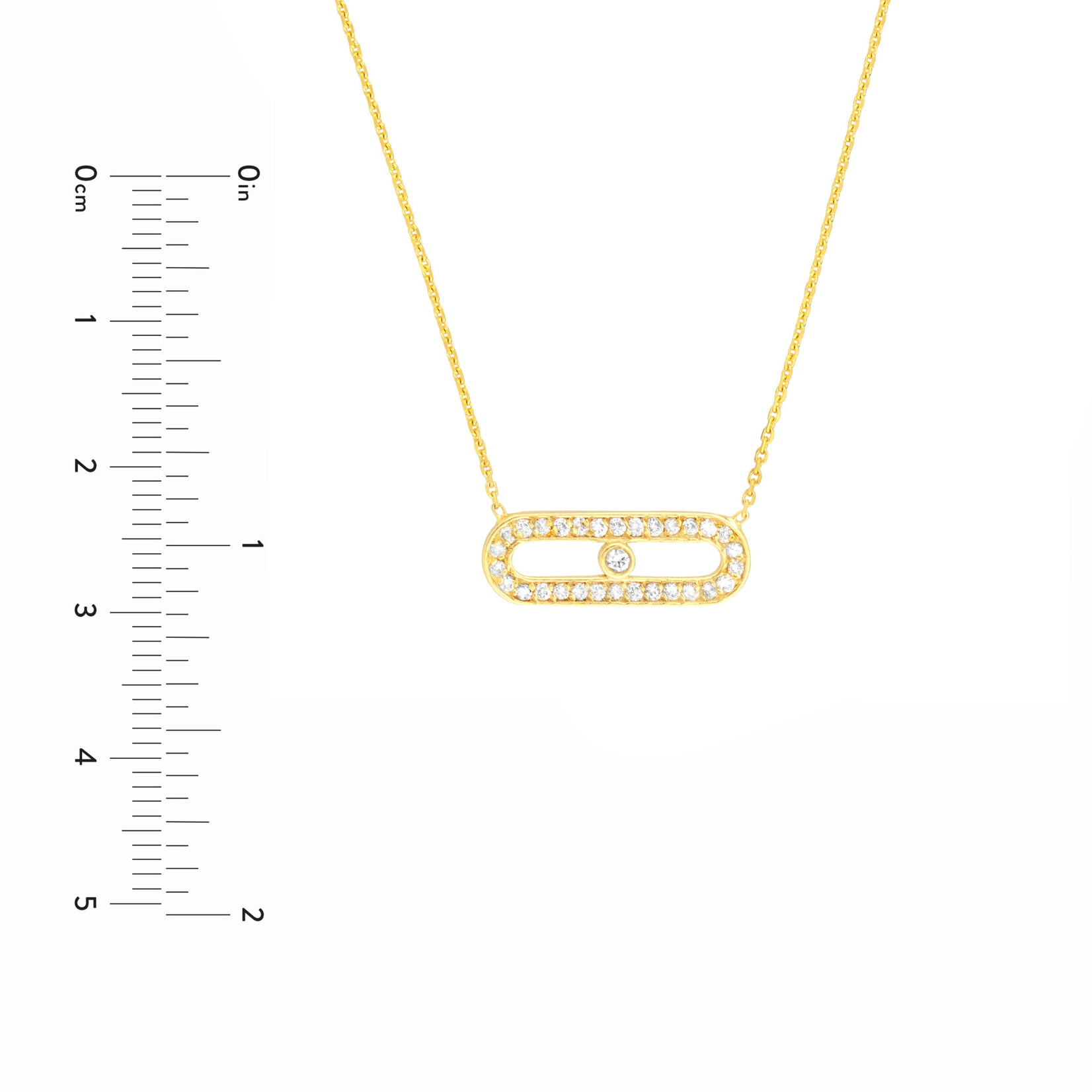 Mckay Diamonds 14K Yellow Gold Paperclip Necklace with Diamond Accents