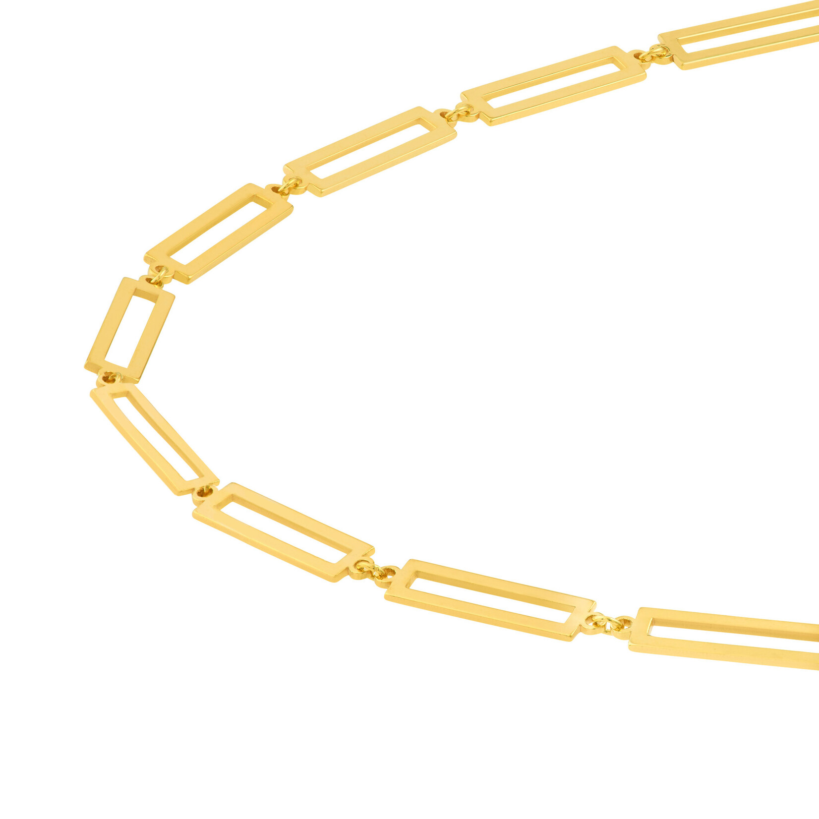 Mckay Diamonds 14K Yellow Gold Rectangle Link Station Bracelet, 7-Inch Length