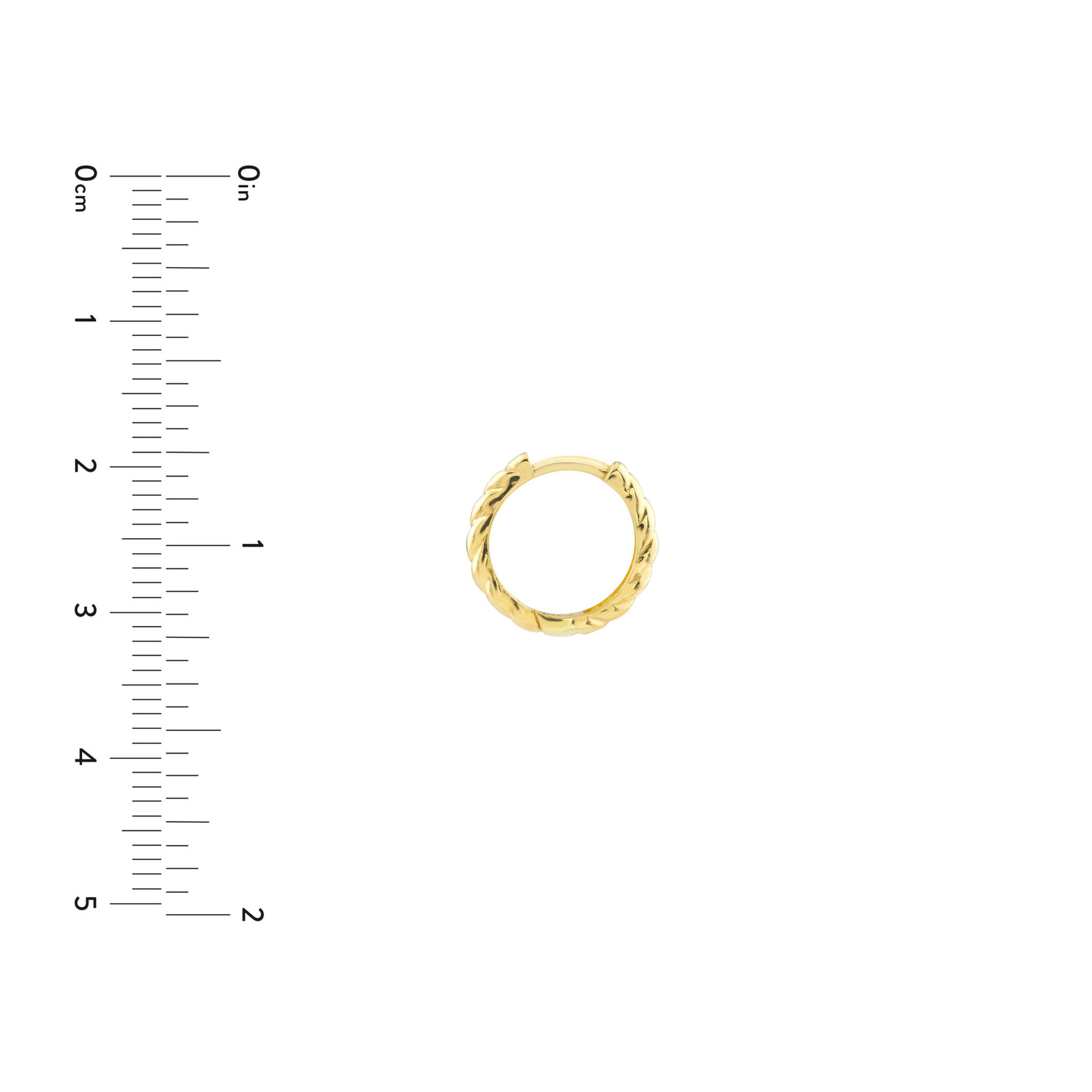 Mckay Diamonds 14K Yellow Gold Ribbed Polished Hoop Earrings, 13mm x 2.5mm