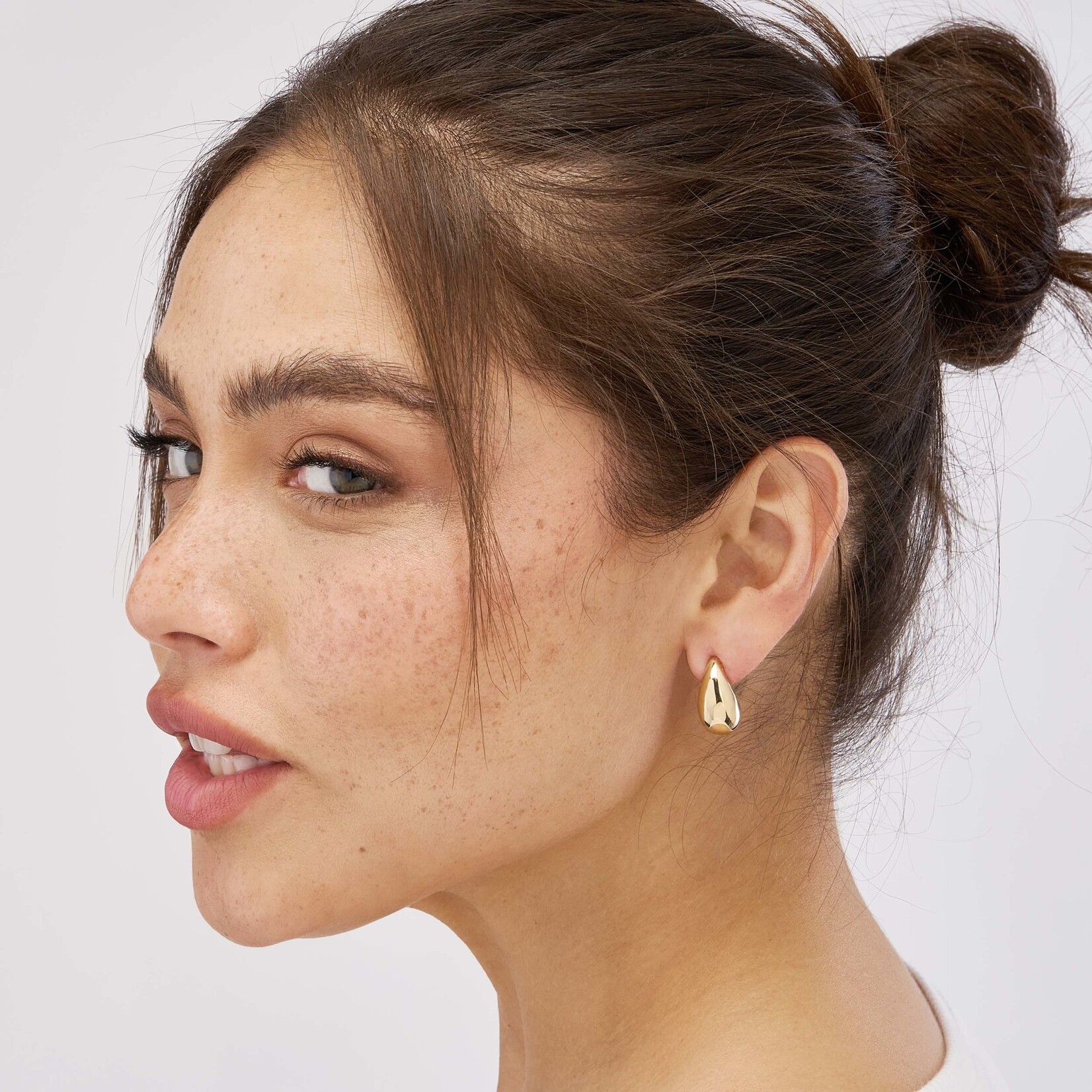Mckay Diamonds 14K Yellow Gold Teardrop Dome Earrings, 20mm