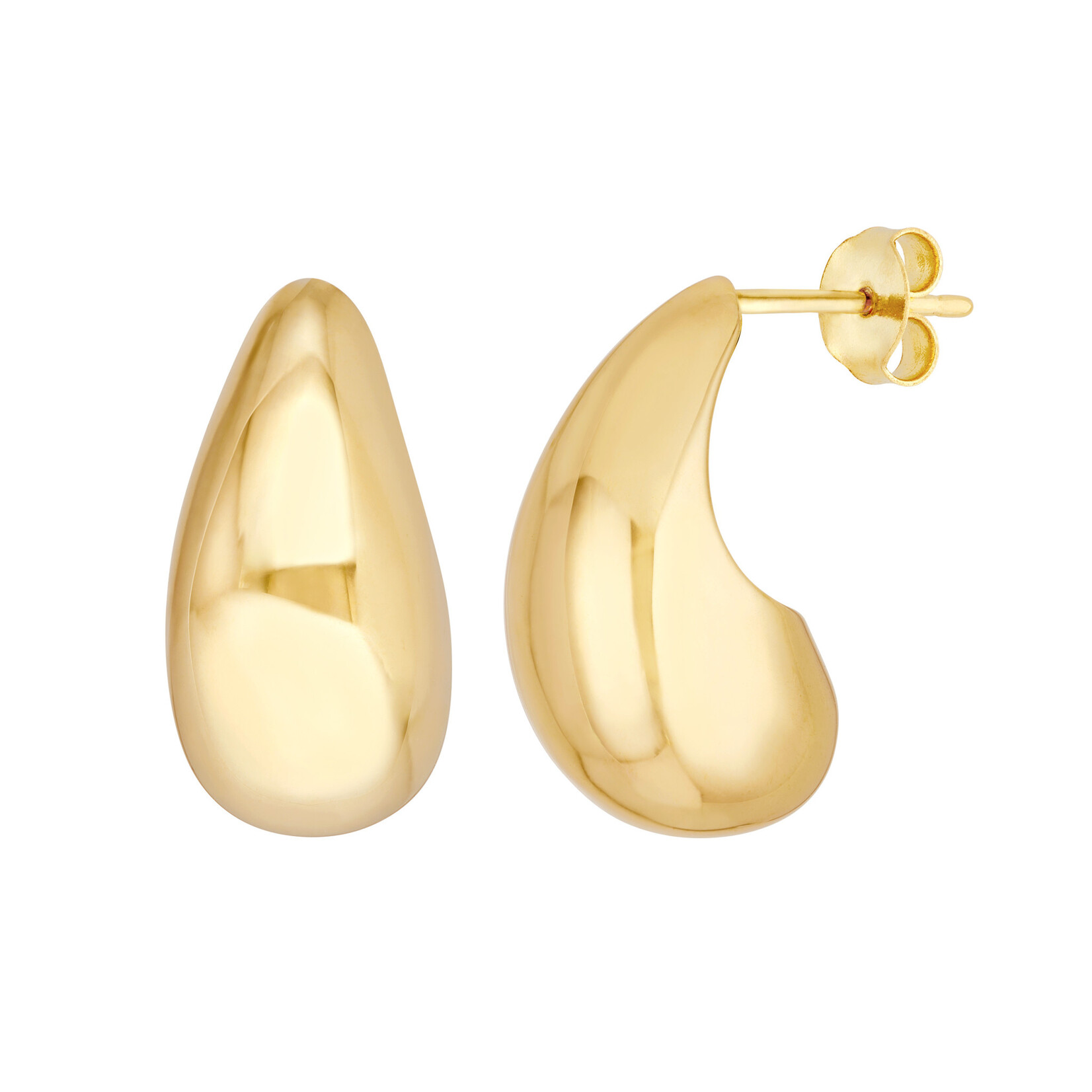 Mckay Diamonds 14K Yellow Gold Teardrop Dome Earrings, 20mm