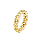 Mckay Diamonds 14K Yellow Gold Lightweight Open Curb Chain Ring, 5mm Wide, Size 6