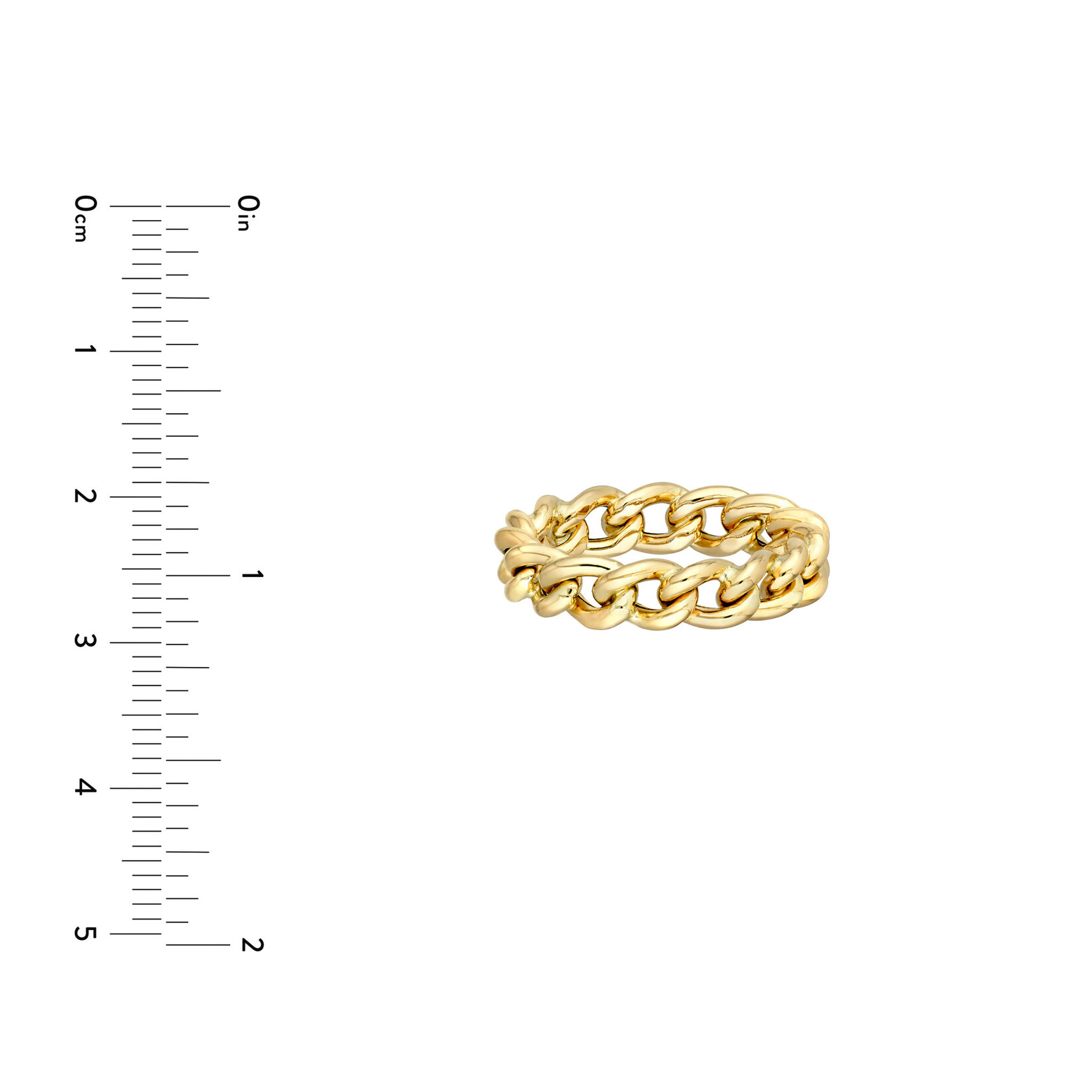Mckay Diamonds 14K Yellow Gold Lightweight Open Curb Chain Ring, 5mm Wide, Size 6