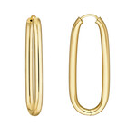 Mckay Diamonds 14K Yellow Gold Oval Hoop Earrings with Hinge Closure