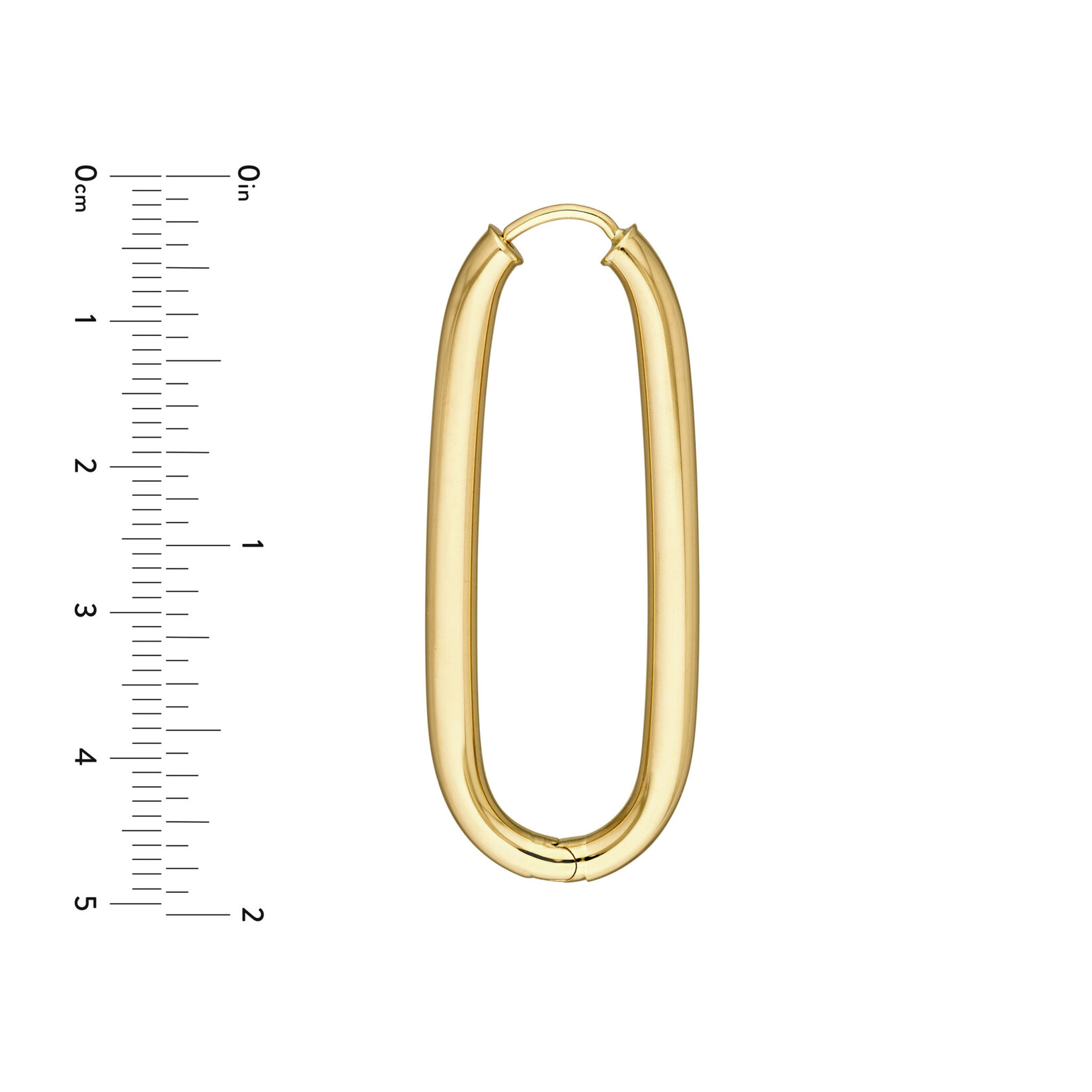 Mckay Diamonds 14K Yellow Gold Oval Hoop Earrings with Hinge Closure