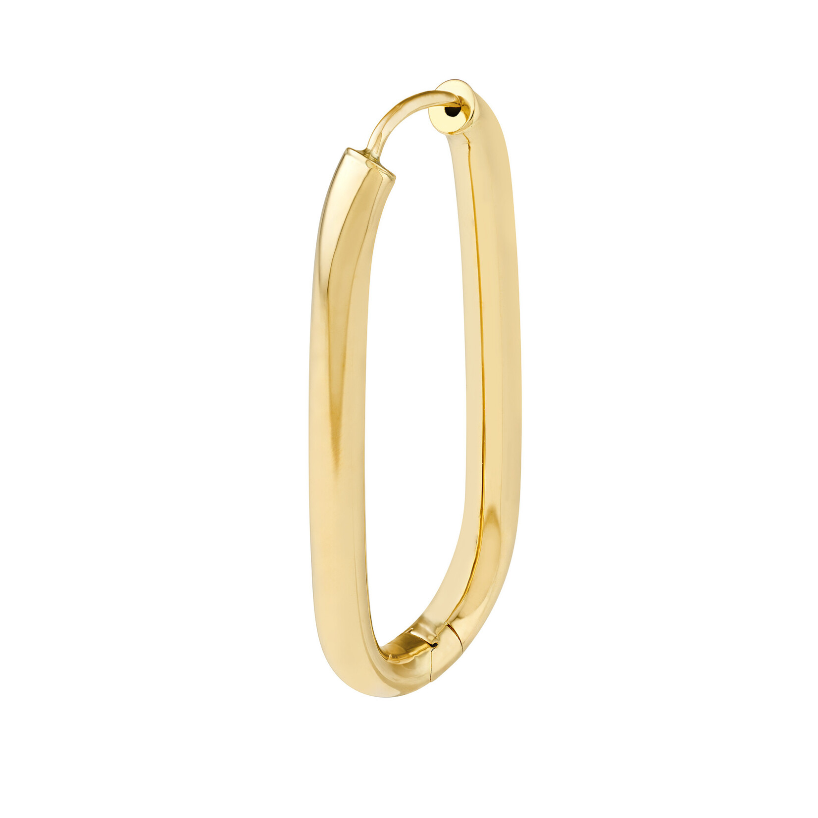 Mckay Diamonds 14K Yellow Gold Oval Hoop Earrings with Hinge Closure