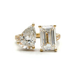 Mckay Diamonds LG Toi et Moi Ring Featuring Pear-Shaped Diamond and Emerald