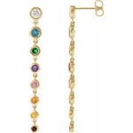 Mckay Diamonds Multi-gemstone Bezel Rainbow Earrings