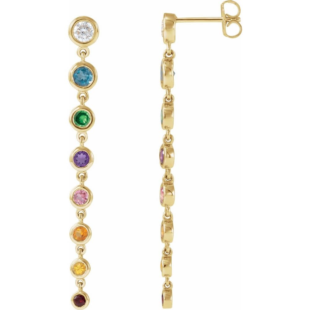Multi-gemstone Bezel Rainbow Earrings