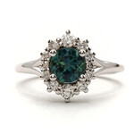 Mckay Diamonds Montana Blue Sapphire Halo Diamond Ring