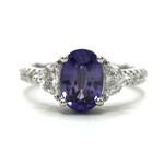 Mckay Diamonds Natural Violet Sapphire Ring with Diamond Accents