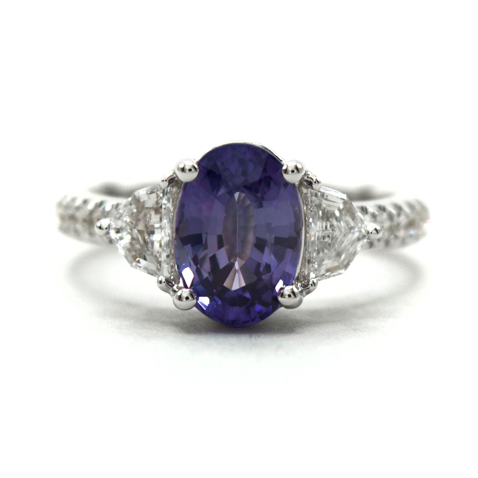 Mckay Diamonds Natural Violet Sapphire Ring with Diamond Accents