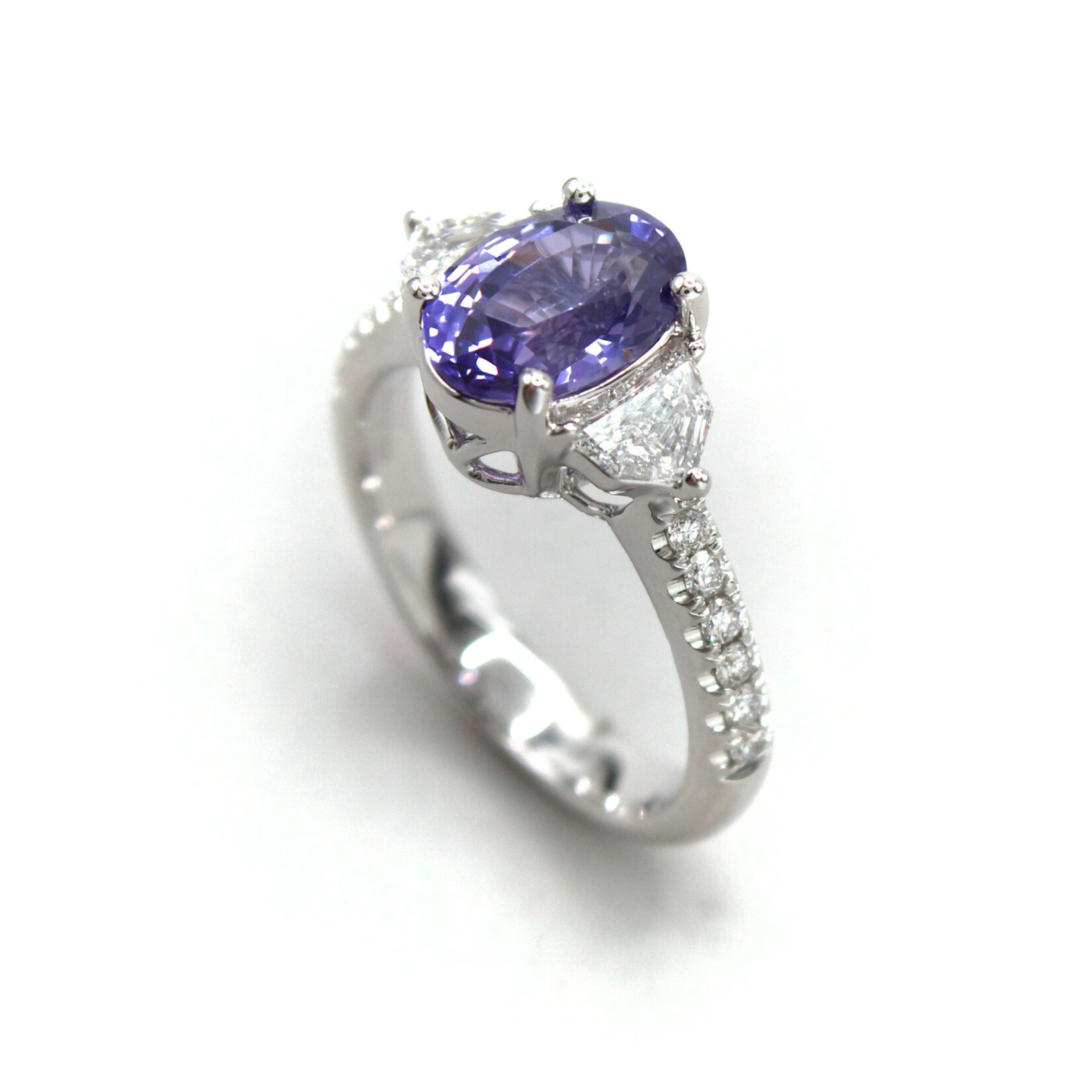 Mckay Diamonds Natural Violet Sapphire Ring with Diamond Accents