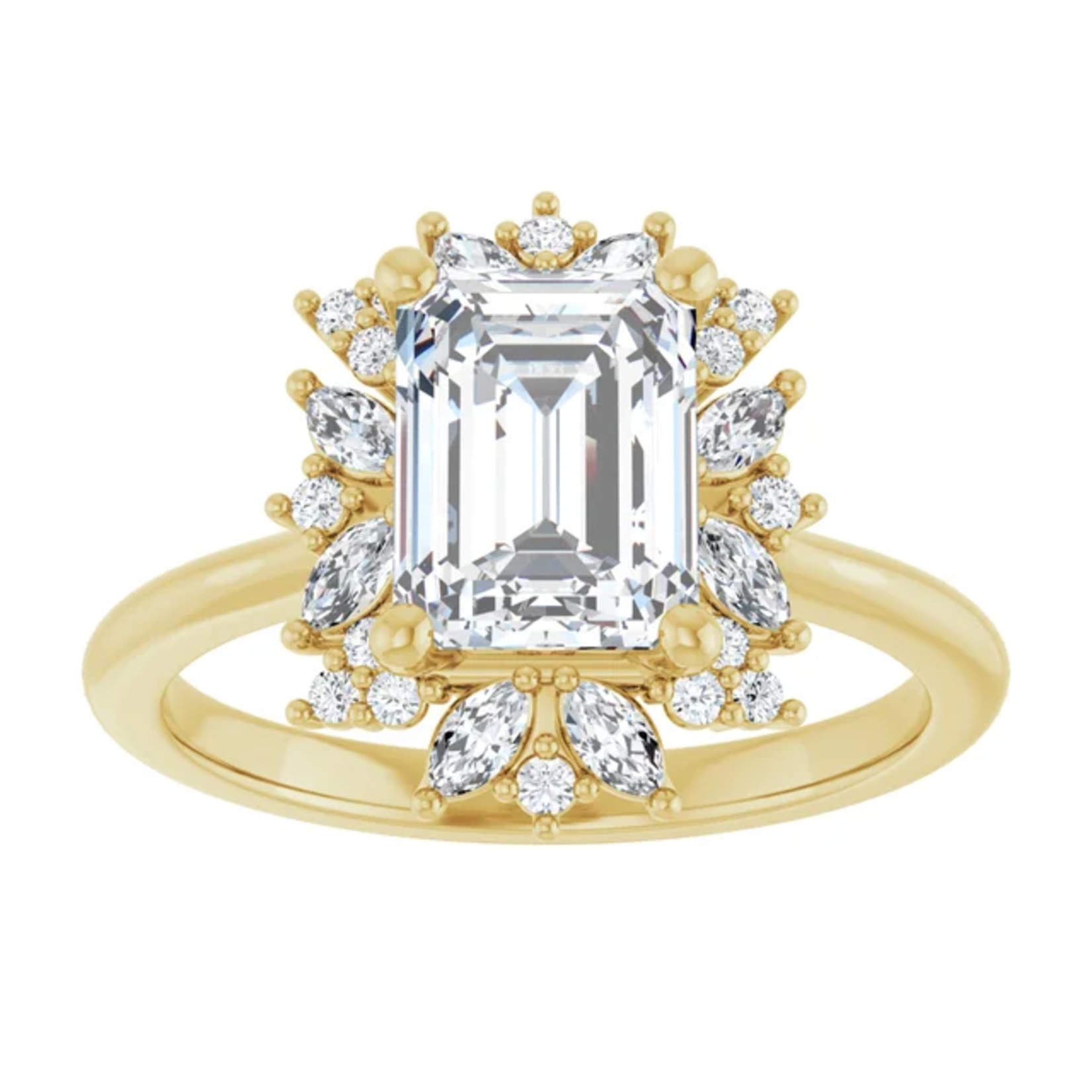 Ever & Ever Emerald Cut with Marquise & Round Halo
