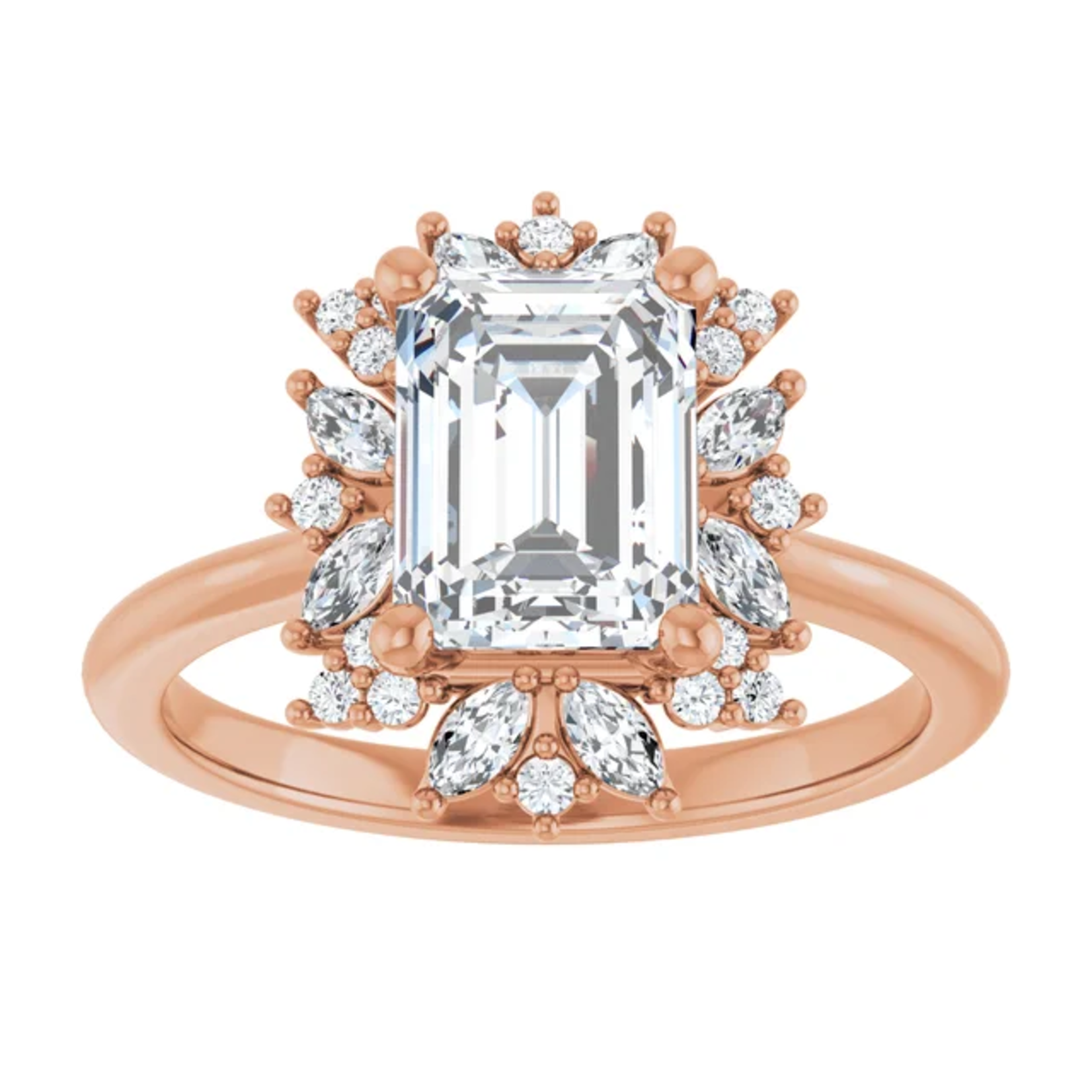 Ever & Ever Emerald Cut with Marquise & Round Halo