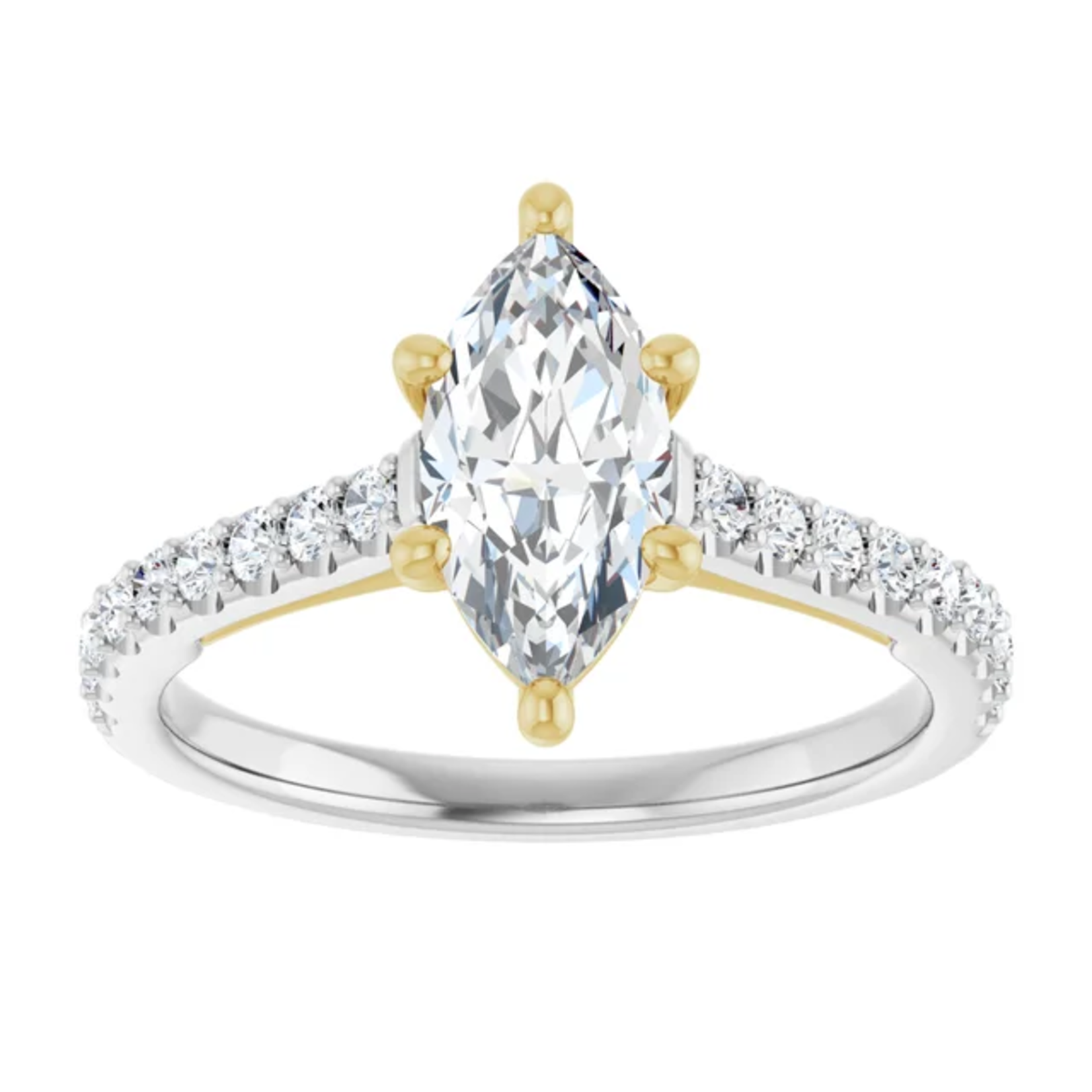 Ever & Ever Marquise Two-Toned with Diamond Shoulders