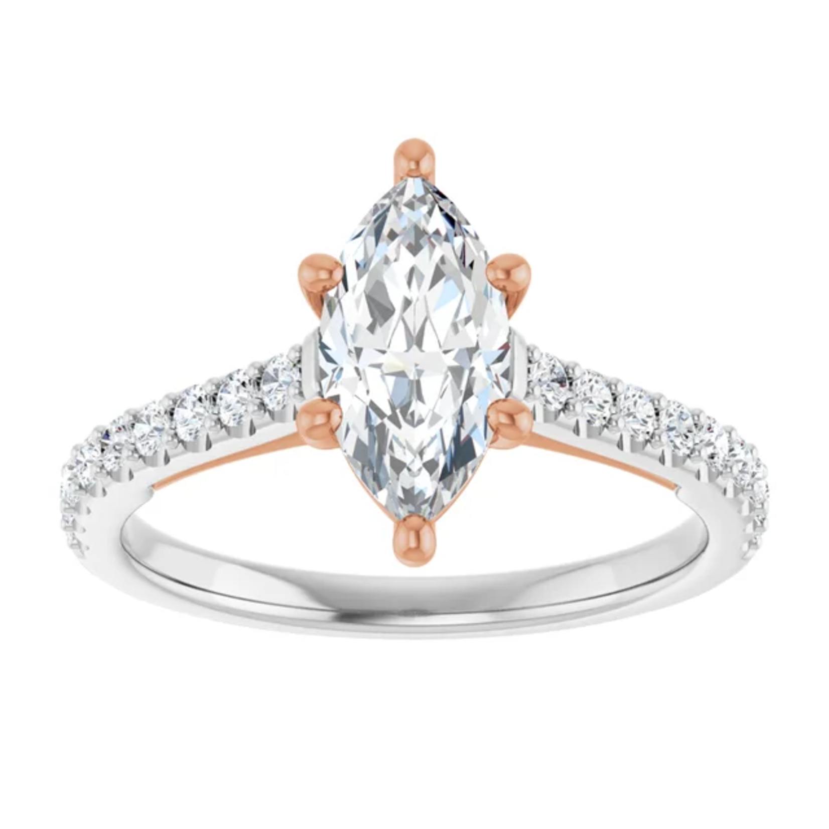 Ever & Ever Marquise Two-Toned with Diamond Shoulders