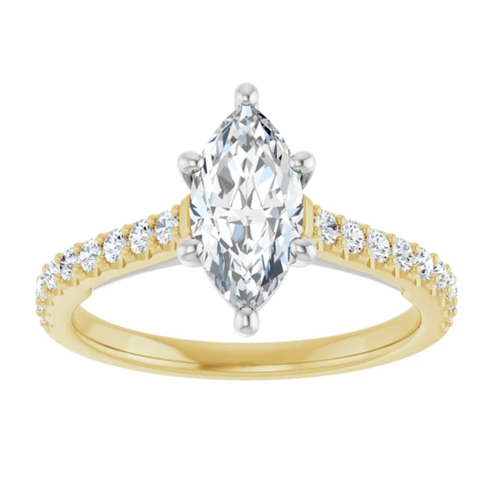 Ever & Ever Marquise Two-Toned with Diamond Shoulders