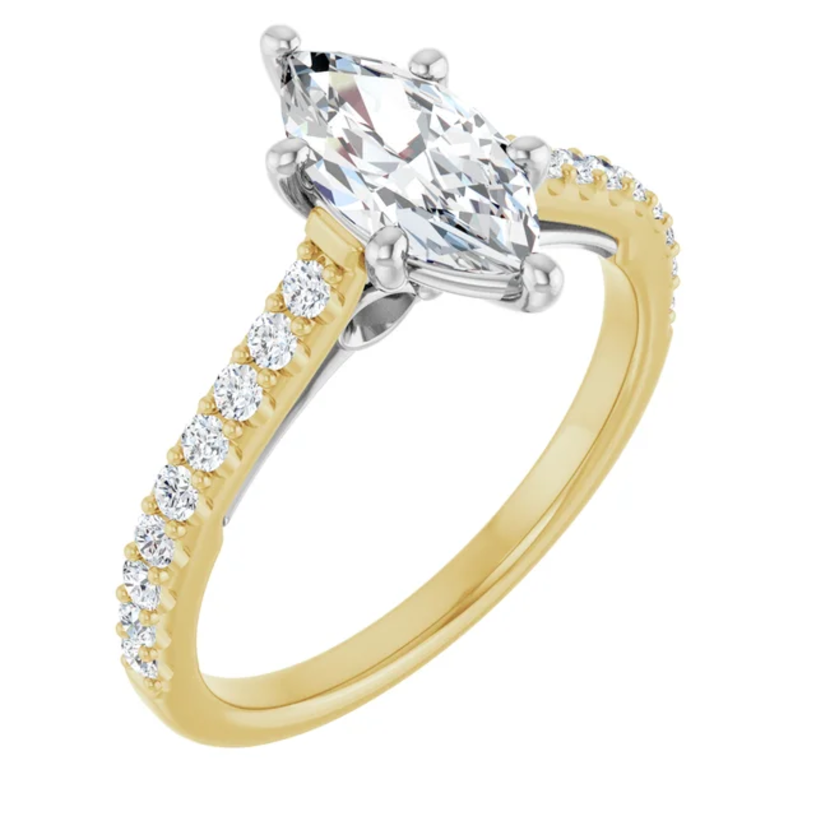 Ever & Ever Marquise Two-Toned with Diamond Shoulders