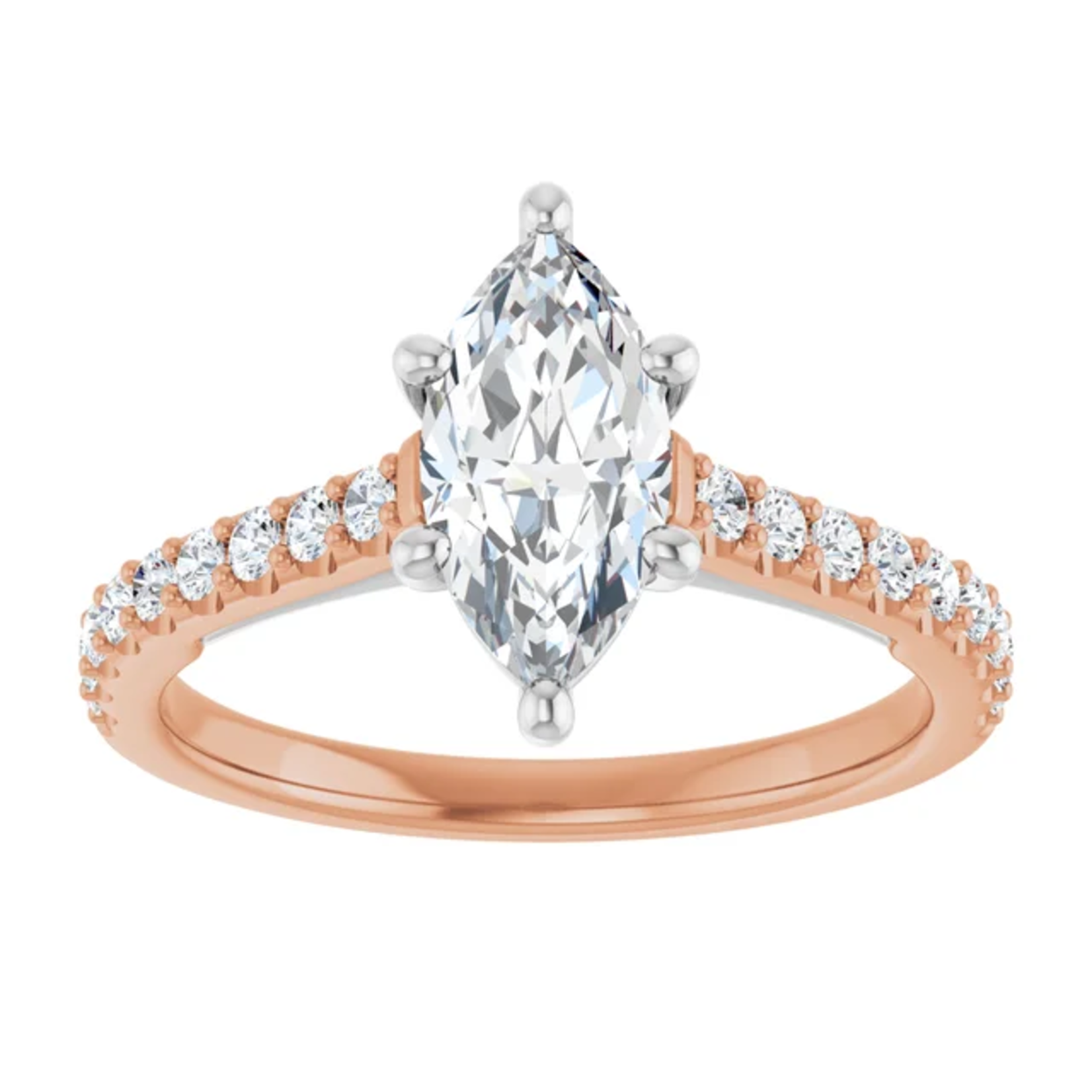 Ever & Ever Marquise Two-Toned with Diamond Shoulders
