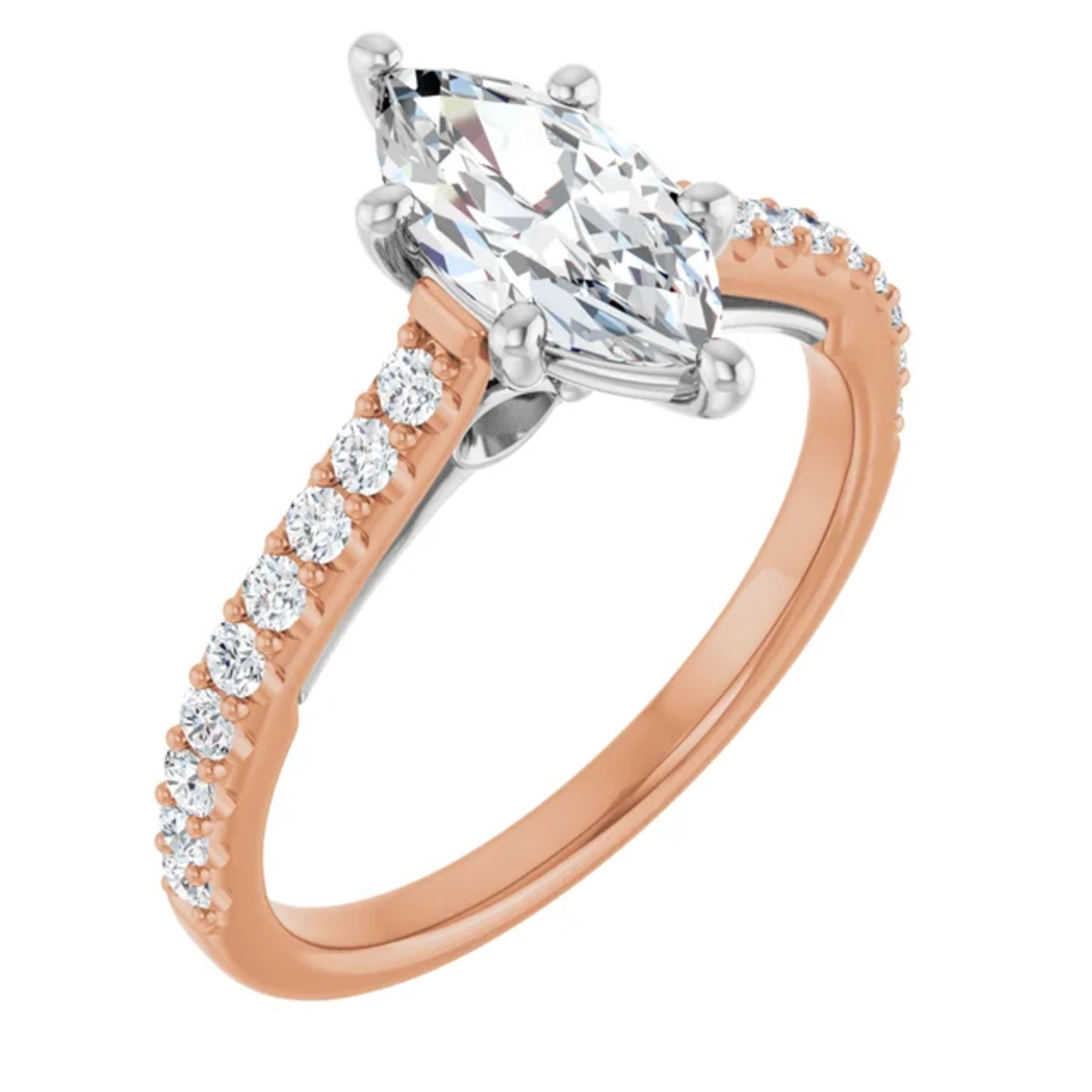 Ever & Ever Marquise Two-Toned with Diamond Shoulders