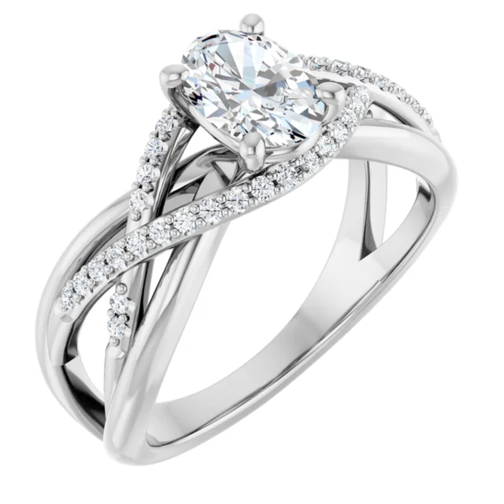 Ever & Ever Oval with intertwining Band