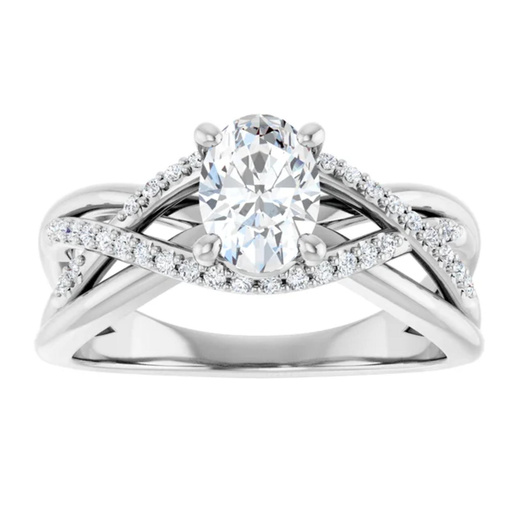 Ever & Ever Oval with intertwining Band