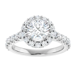 Ever & Ever Round Thick Halo and Diamonds Shoulders